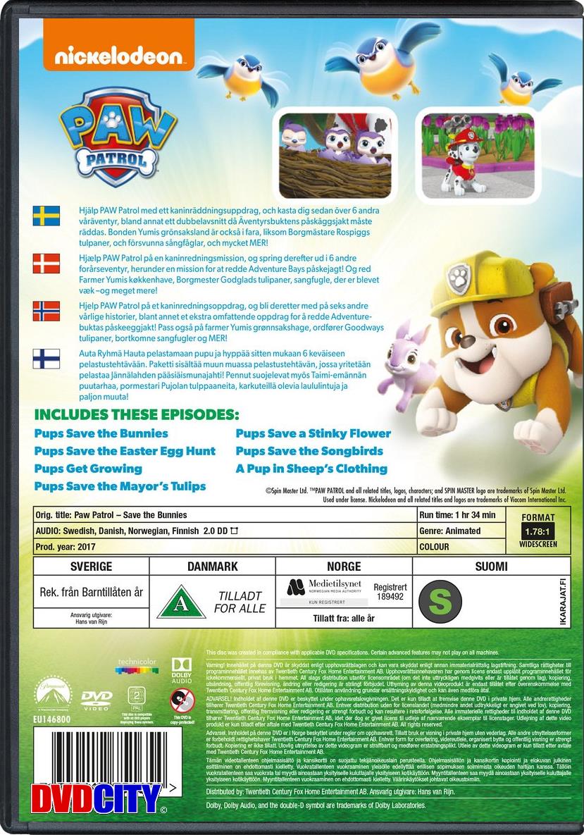 loop Kategori lindre Paw Patrol - Pups Save The Bunnies - dvdcity.dk