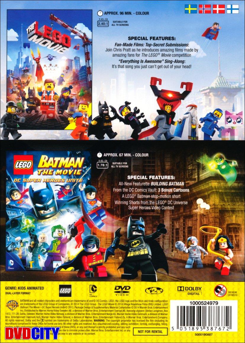 Lego Filmen Et Klodset Eventyr Og Lego Batman - The Movie Pack) - dvdcity.dk